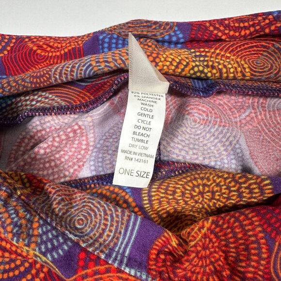 LuLaRoe Circles Hippie Red Blue Purple Orange White New Leggings One Size OS - Picture 3 of 6